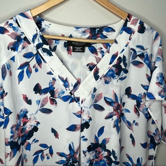 Addition Elle  Michel Studio Floral Vneck Short sleeve Size 18 - Picture 5 of 9